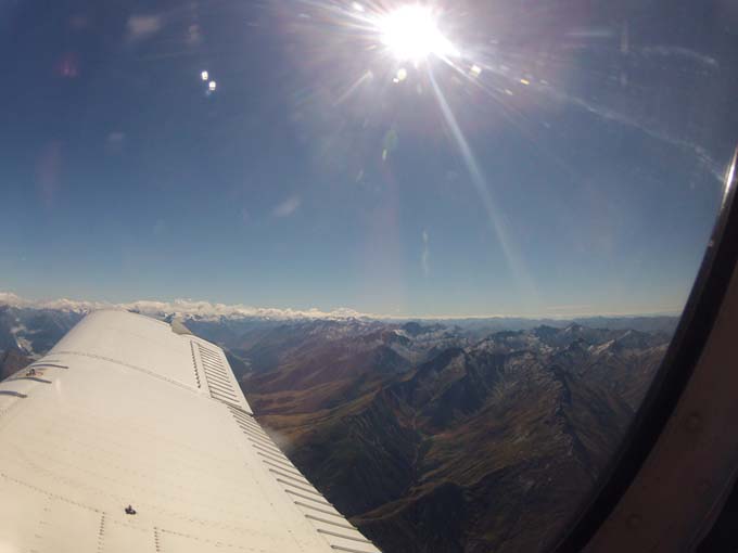 A shot outside the plane at 15,000 feet