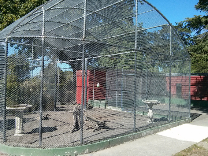 The Waimate Park and Bird Sanctuary bird cages.